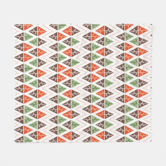 Abstracte kerstbomen geometrisch vakantiepatroon fleece deken (Voorkant (Horizontaal))