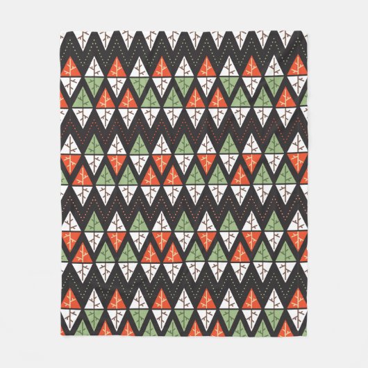 Abstracte kerstbomen: geometrische vakantie fleece deken (Voorkant)