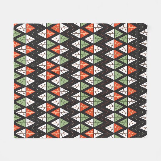 Abstracte kerstbomen: geometrische vakantie fleece deken (Voorkant (Horizontaal))