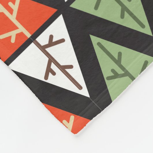 Abstracte kerstbomen: geometrische vakantie fleece deken (Hoek)