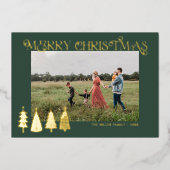 Abstracte Kerstbomen Goud Folie Feestdagenkaart (Voorkant)