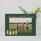 Abstracte Kerstbomen Goud Folie Feestdagenkaart (Staand Voorkant)