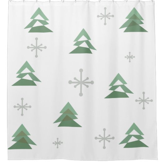 Abstracte kerstbomen in de Midden-eeuwse winter Douchegordijn (Voorkant)
