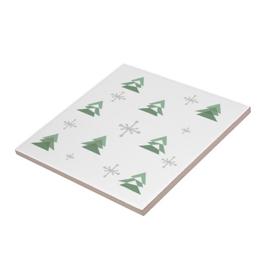 Abstracte kerstbomen in de Midden-eeuwse winter Tegeltje (Zijkant)