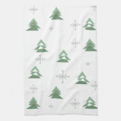 Abstracte kerstbomen in de Midden-eeuwse winter Theedoek (Verticaal)