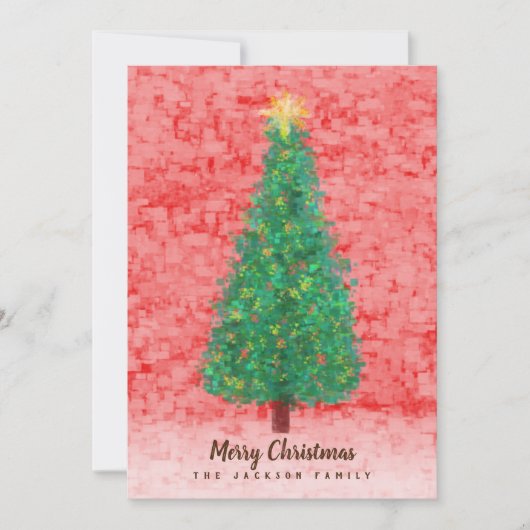 Abstracte kerstbomen in kleurrijke pixels kaart (Voorkant)