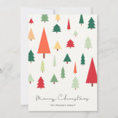 Abstracte kerstbomen kerst feestdagenkaart (Voorkant)