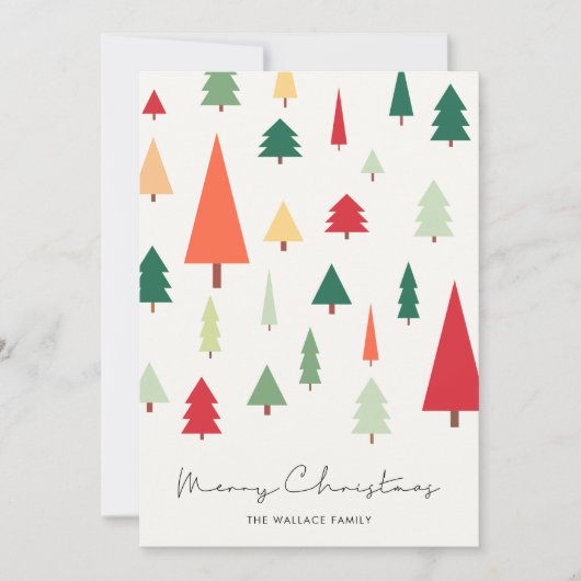 Abstracte kerstbomen kerst feestdagenkaart (Voorkant)