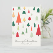 Abstracte kerstbomen kerst feestdagenkaart (Staand voorkant)