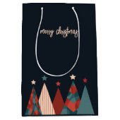 Abstracte kerstbomen medium cadeauzakje (Voorkant)