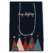 Abstracte kerstbomen medium cadeauzakje (Achterkant)