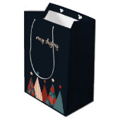 Abstracte kerstbomen medium cadeauzakje (Achterkant Gekanteld)