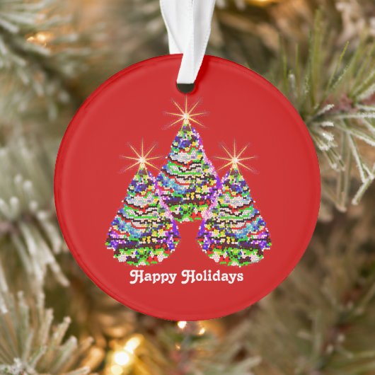 Abstracte kerstbomen ontwerpen op rood ornament (Boom)