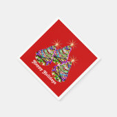 Abstracte kerstbomen ontwerpen op rood servet (Hoek)