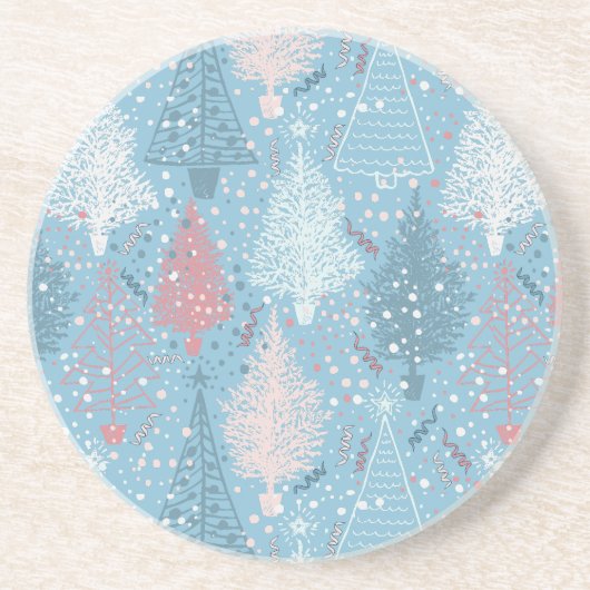 Abstracte kerstbomen Patroon 2 Onderzetter (Voorkant)