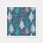 Abstracte Kerstbomen Patroon Servet (Voorkant)