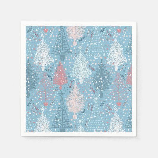 Abstracte Kerstbomen Patroon Servet (Voorkant)