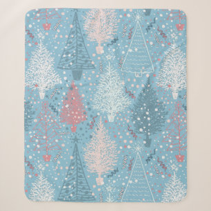 Abstracte kerstbomen Pattern 2 Sherpa Blanket Deken