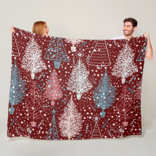Abstracte kerstbomen Pattern 3 Fleece Blanket Deken