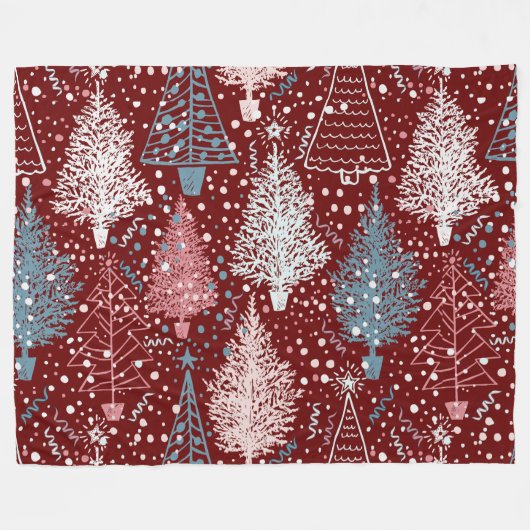 Abstracte kerstbomen Pattern 3 Fleece Blanket Deken (Voorkant (Horizontaal))