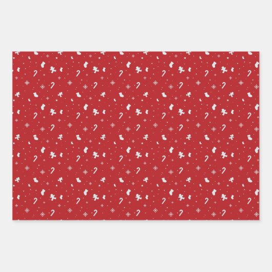 Abstracte kerstbomen Scandinavisch patroon Inpakpapier Vel (Voorkant 2)