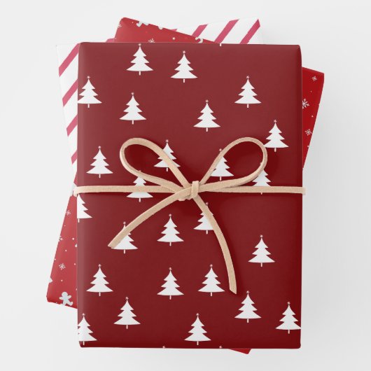 Abstracte kerstbomen Scandinavisch patroon Inpakpapier Vel (In situ)