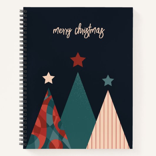 Abstracte kerstbomen voor kerst notitieboek (Voorkant)