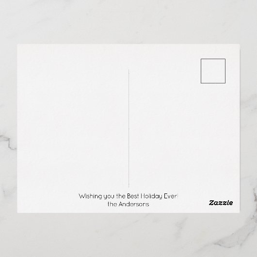 Abstracte Kerstboom Blauw Merry Bright Folie Feestdagen Briefkaart (Achterkant)