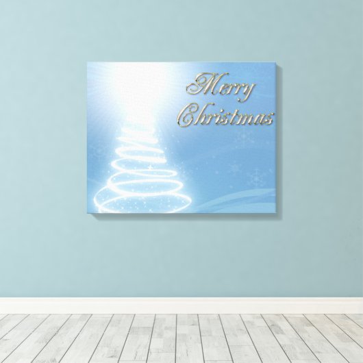 Abstracte kerstboom canvas afdruk (Insitu (Houten vloer))