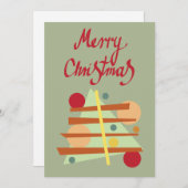 Abstracte kerstboom feestdagenkaart (Voorkant / Achterkant)