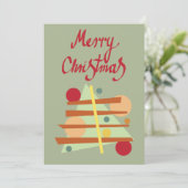 Abstracte kerstboom feestdagenkaart (Staand voorkant)