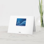 Abstracte kerstboom in wit en blauw feestdagen kaart (Achterkant)