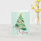 Abstracte Kerstboom Kaart (Gele Bloem)