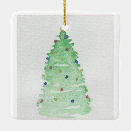 Abstracte kerstboom keramisch ornament (Achterkant)