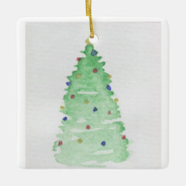 Abstracte kerstboom keramisch ornament