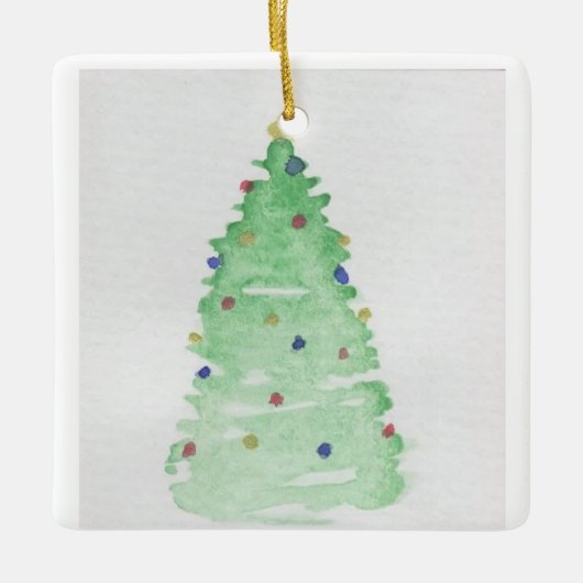 Abstracte kerstboom keramisch ornament (Voorkant)