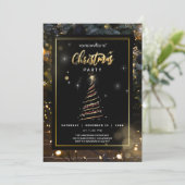 Abstracte Kerstboom Kerst Uitnodiging (Staand voorkant)