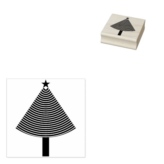 abstracte kerstboom kunst stempel (Gestempeld)