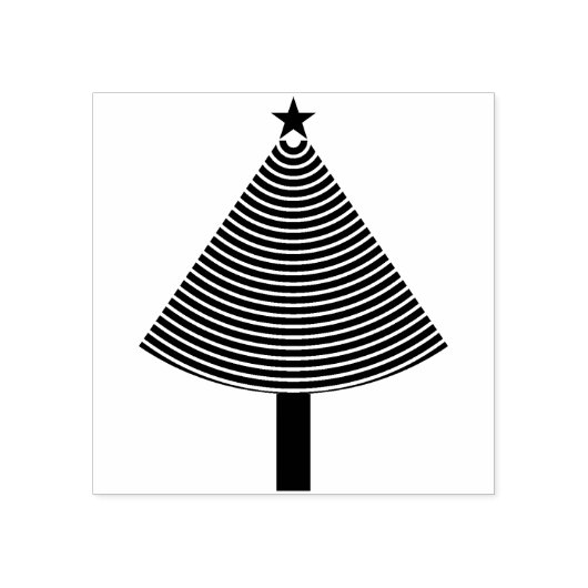 abstracte kerstboom kunst stempel (Afrduk)