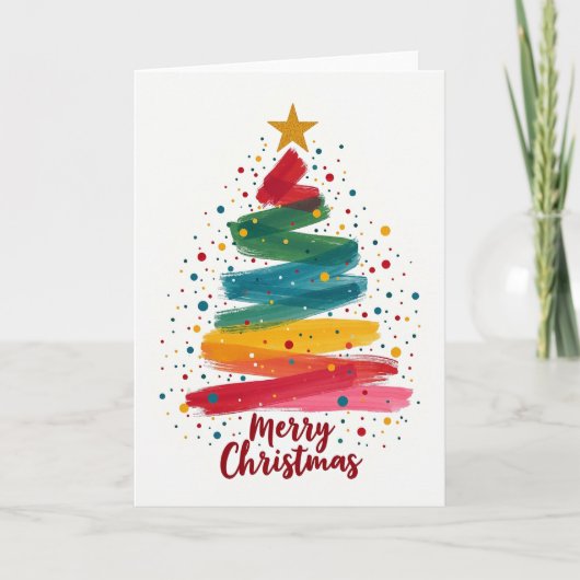 Abstracte Kerstboom Kunstkaart Kaart (Voorkant)