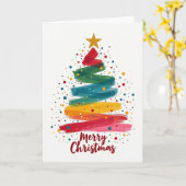 Abstracte Kerstboom Kunstkaart Kaart (Gele Bloem)