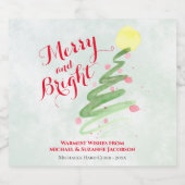 Abstracte kerstboom met fijne en heldere kleuren bier etiket (Enkel label)