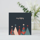 Abstracte kerstboom met kerst kaart (Staand voorkant)