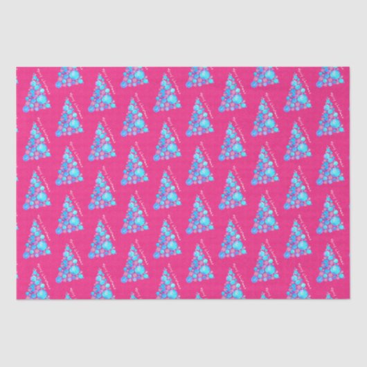 Abstracte kerstboom met Paars grote bomen Tissuepapier (Voorkant)