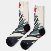 Abstracte kerstboom met rode ster sokken (Links)