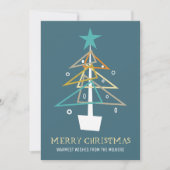 Abstracte kerstboom Mid Century Vakantiefoto Feestdagenkaart (Voorkant)