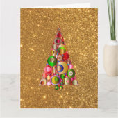 Abstracte kerstboom op Gold Glitter Kaart (Voorkant)