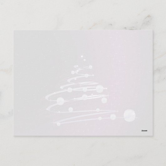 Abstracte Kerstboom op Paars Briefkaart (Achterkant)