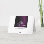 Abstracte kerstboom op Paarse Wenskaart Feestdagen Kaart (Achterkant)