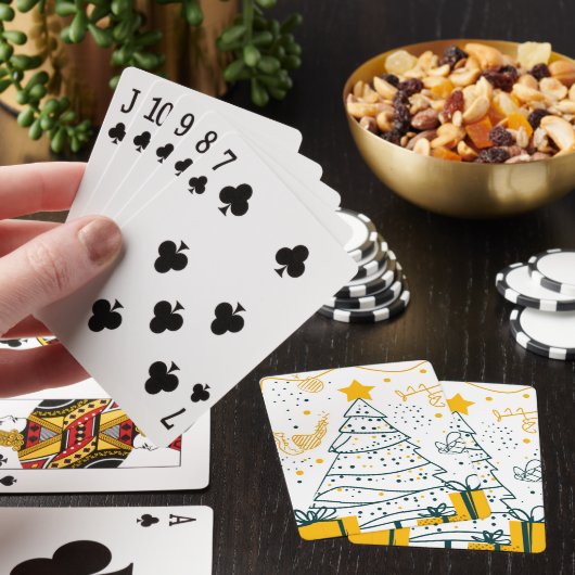 Abstracte kerstboom pokerkaarten (Insitu)